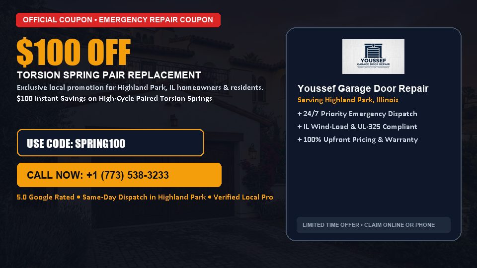 Youssef Garage Door Repair $100 OFF Dual Torsion Spring Replacement